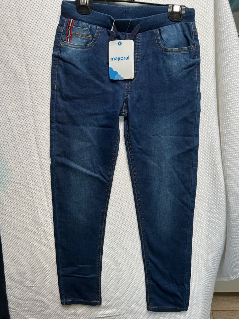 Mayoral Slim Fit Navy Stretch Skinny Jogger Jeans. Adjustable waist. NWT Size 9